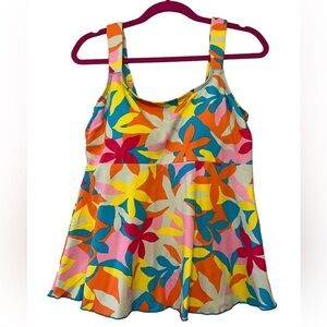 Lands End flutter tankini top size L